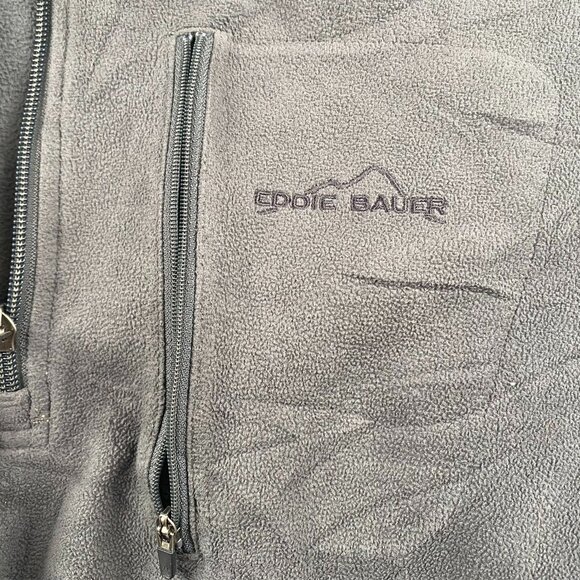 Eddie Bauer Mens Fleece Pullover 1/4-Zip XLT Gray Gorpcore Hiking - Picture 7 of 16